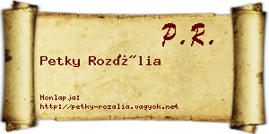 Petky Rozália névjegykártya