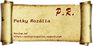 Petky Rozália névjegykártya